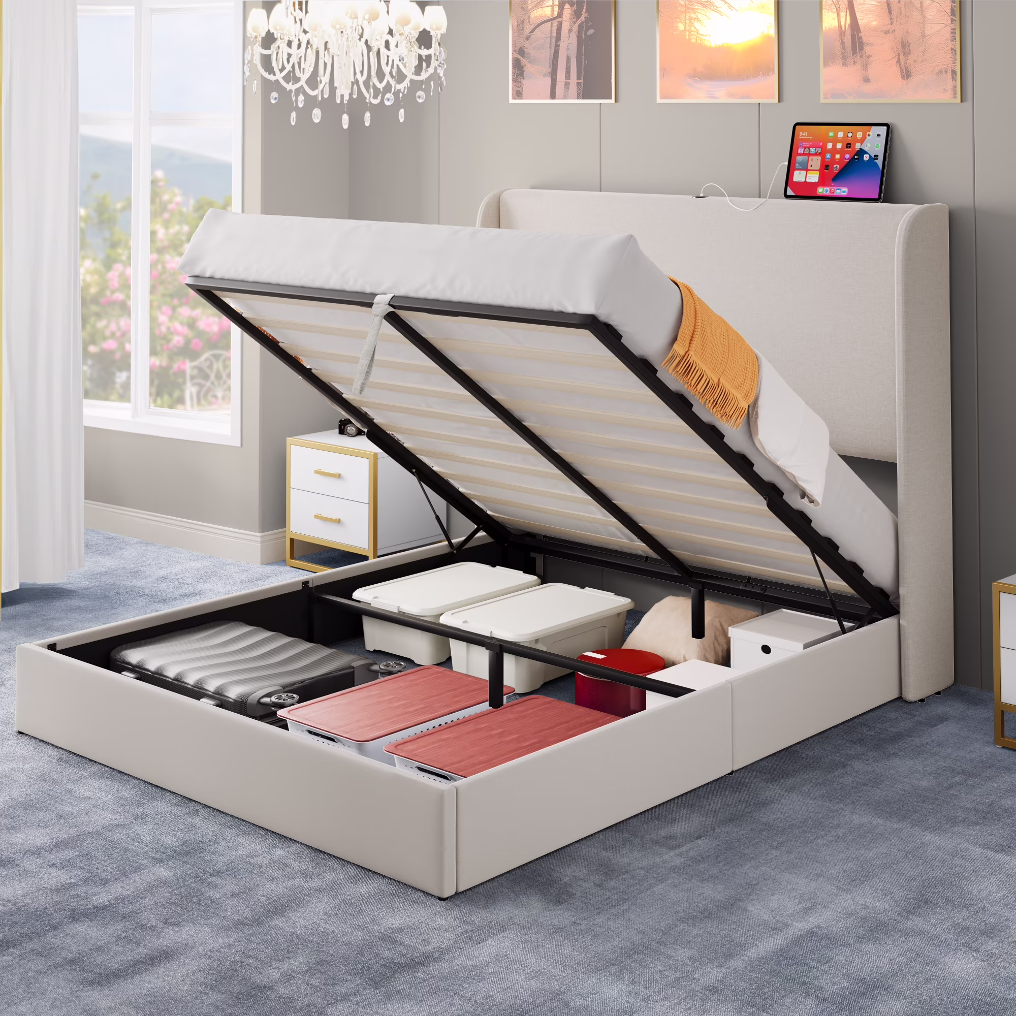 Storage bed open