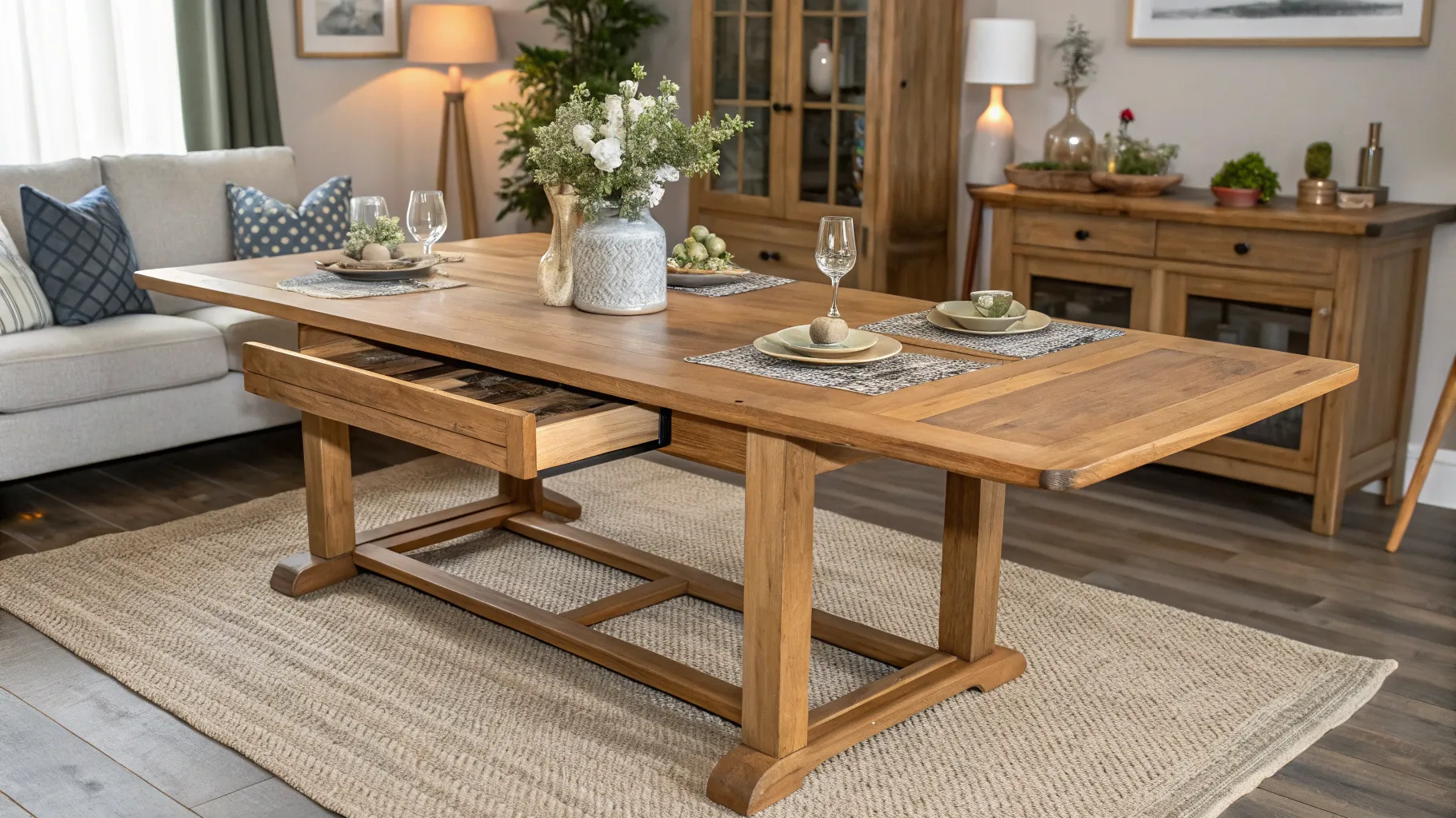Extendable dining table